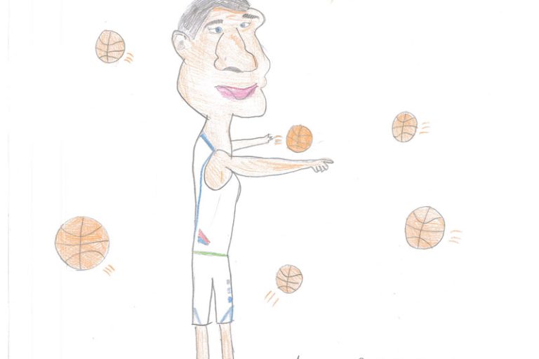 Карикатура 5: Никола Јокић Аутор: Андреа Стевић, 3-1 ОШ „Свети Сава“, Пожаревац