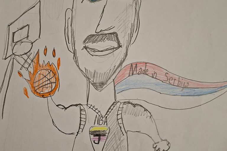 Карикатура 17: Никола Јокић Аутор: Урош Арсенијевић, III4 „Др Драгиша Мишовић“ Чачак