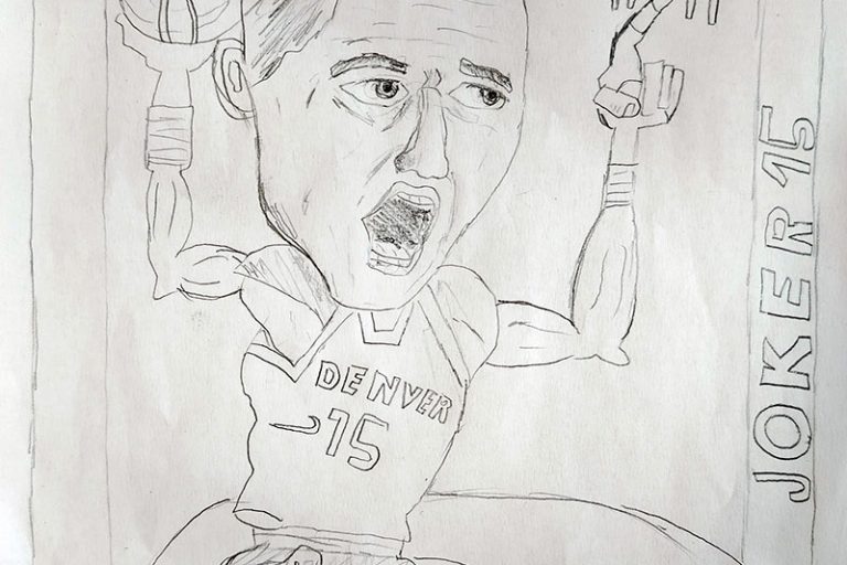 Карикатура 11: Никола Јокић Аутор: Петар Ивановић, 5/1 „ОШ Милисав Николић“ Божевац