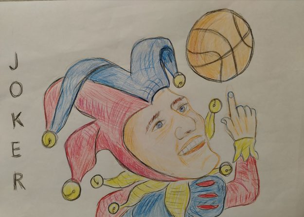 Карикатура 14: Никола Јокић Аутор: Милош Животић, 8/2 „ОШ Милисав Николић“ Божевац