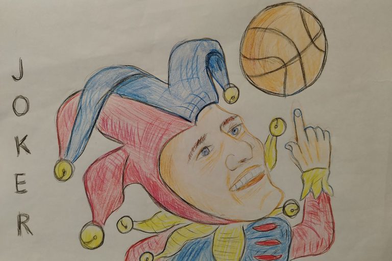 Карикатура 14: Никола Јокић Аутор: Милош Животић, 8/2 „ОШ Милисав Николић“ Божевац