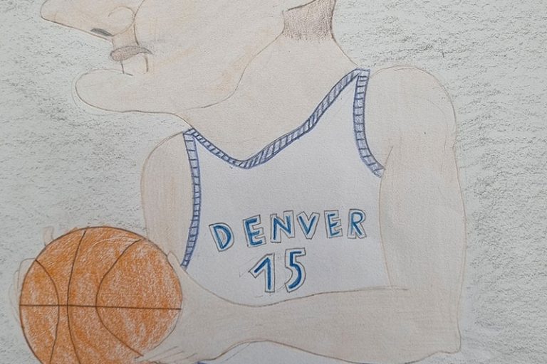 Карикатура 15: Никола Јокић Аутор: Матеј Маргетић, 3. б „ОШ Свети Сава“ Суботица