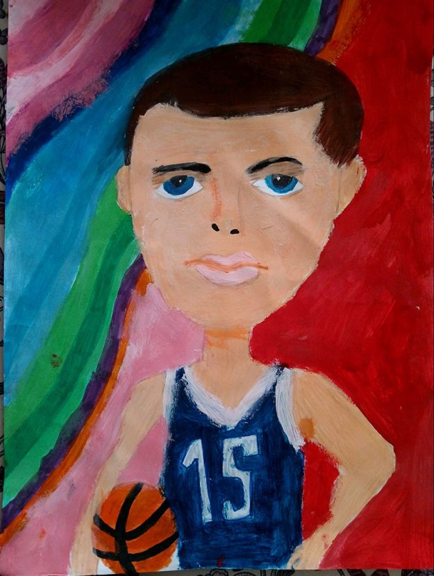 Карикатура 18: Никола Јокић Аутор: Ива Јањић 5. Разред ОШ „Лаза К. лазаревић“ Шабац Ментор: Тања Павловић