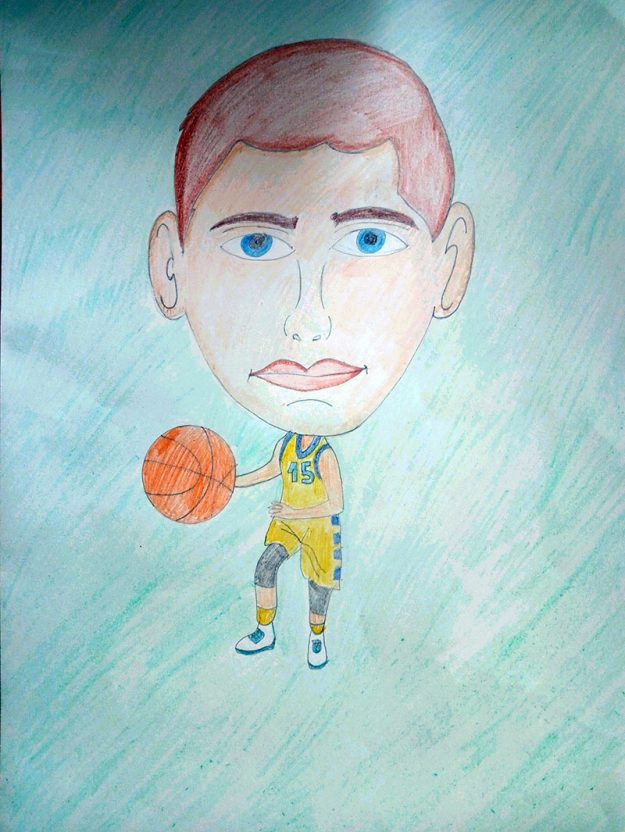 Карикатура 20: Никола Јокић Аутор: Николина Аћимовић 5. разред ОШ „Лаза К. Лазаревић“ Шабац Ментор: Тања Павловић