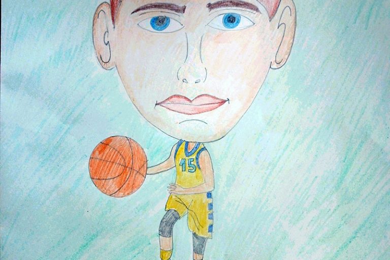 Карикатура 20: Никола Јокић Аутор: Николина Аћимовић 5. разред ОШ „Лаза К. Лазаревић“ Шабац Ментор: Тања Павловић