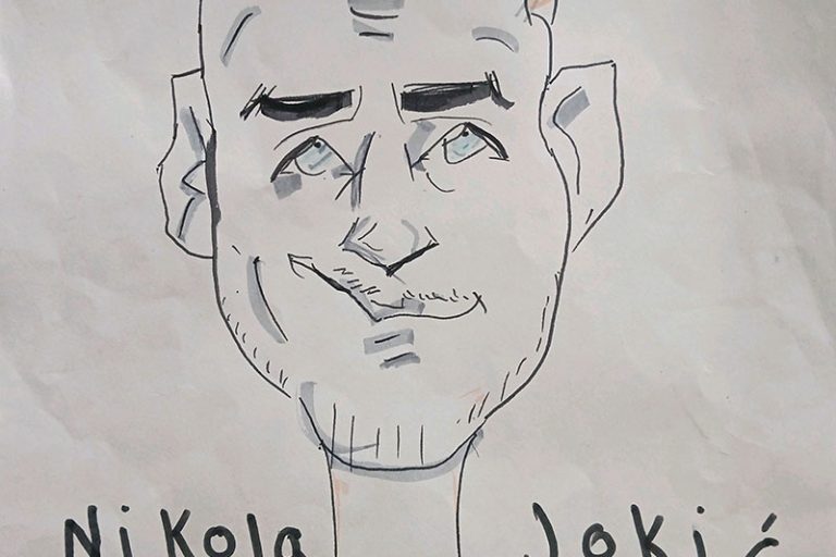 Карикатура 21: Никола Јокић Аутор: Андреј Аличић 5. разред ОШ „Лаза К. Лазаревић“ Шабац Ментор: Тања Павловић