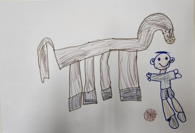 Карикатура 101: Никола Јокић Аутор : Тара Трујић 1.р. Српска допунска школа, Кипар Ментор: Драгана Христу