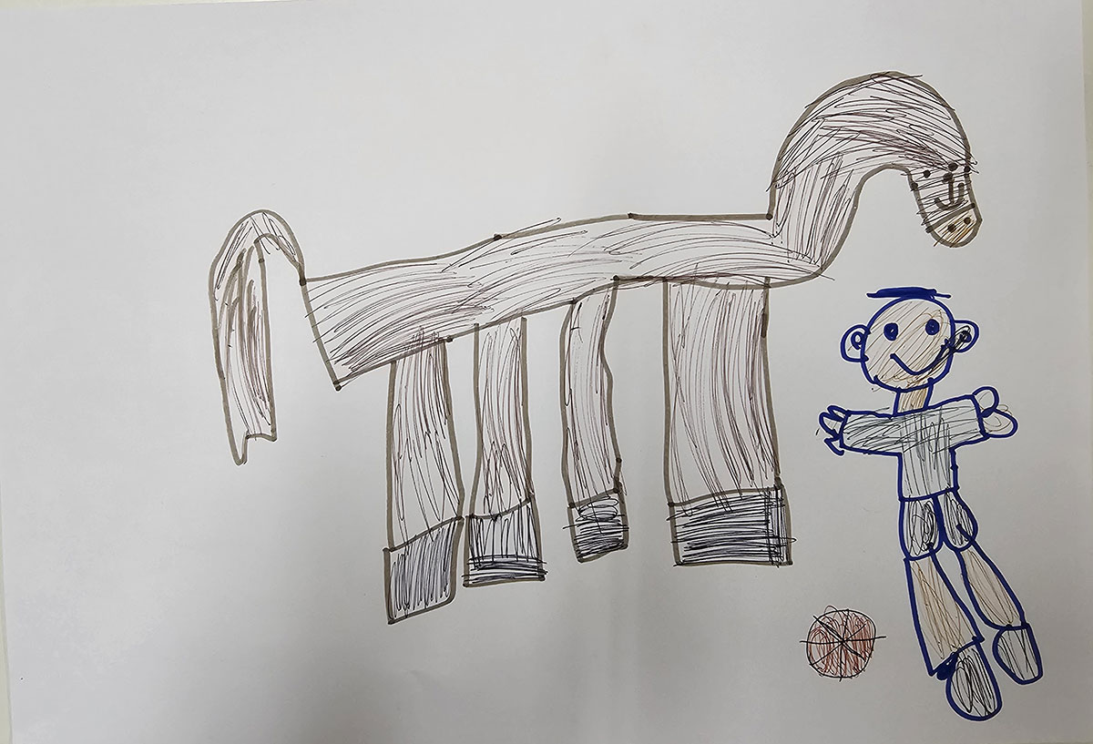 Карикатура 101: Никола Јокић Аутор : Тара Трујић 1.р. Српска допунска школа, Кипар Ментор: Драгана Христу