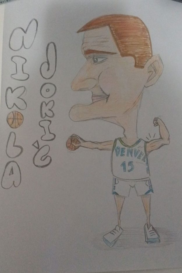 Карикатура 103: Никола Јокић Аутор : Данило Стојановић 8.р. Српска допунска школа, Кипар Ментор: Драгана Христу