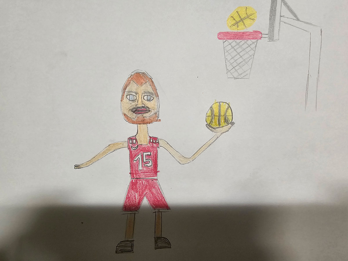 Карикатура 107: Никола Јокић Аутор : Александар Матаруга 5.р. Српска допунска школа, Кипар Ментор: Драгана Христу