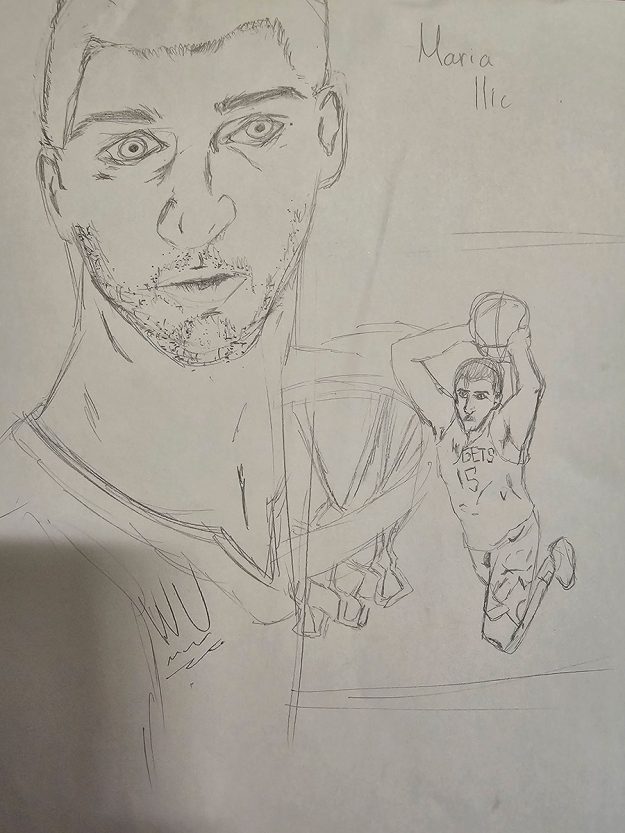 Карикатура 109: Никола Јокић Аутор : Мариа Илић 6.р. Српска допунска школа, Кипар Ментор: Драгана Христу