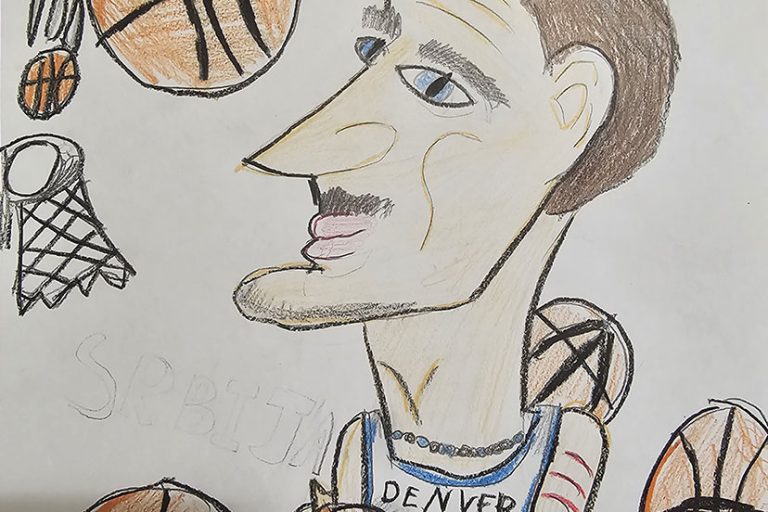 Карикатура 111: Никола Јокић Аутор : Анастасија Кутруки Грозданић 3.р. Српска допунска школа, Кипар Ментор: Драгана Христу