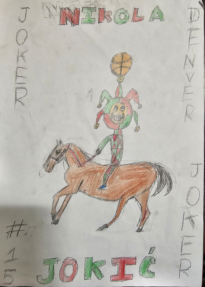 Карикатура 113: Никола Јокић Аутор : Стефан Тодоровић 8.р. Српска допунска школа, Кипар Ментор: Драгана Христу