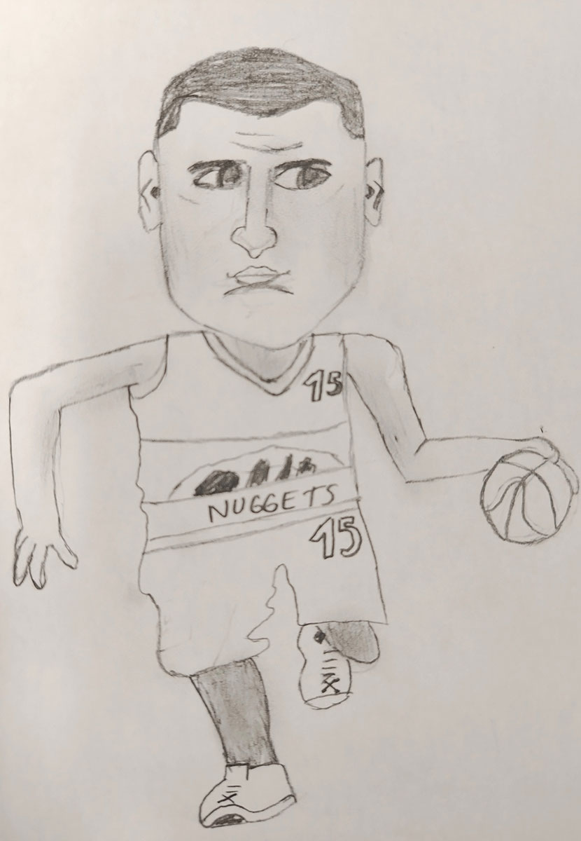 Карикатура 117: Никола Јокић Аутор : Стеван Рајић, 8/4, ОШ „Вук Караџић“, Пожаревац Ментор: Марина Деспот