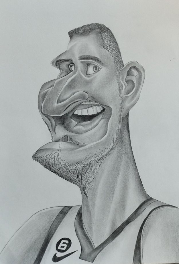 Карикатура 119: Никола Јокић Аутор: Мина Пешић 8/3 ОШ ,, Десанка Максимовић ", Пожаревац Ментор: Јована Маринковић