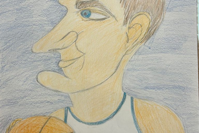 Карикатура 126: Никола Јокић Аутор: Николина Митрашиновић, 7/2 ОШ ,,Вук Караџић ", Пожаревац Ментор: Горан Стевић