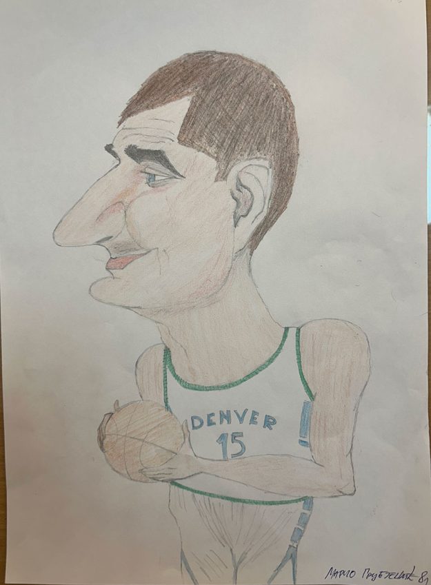 Карикатура 127: Никола Јокић Аутор: Марко Грубјешић, 8/1 ОШ ,,Вук Караџић ", Пожаревац Ментор: Горан Стевић