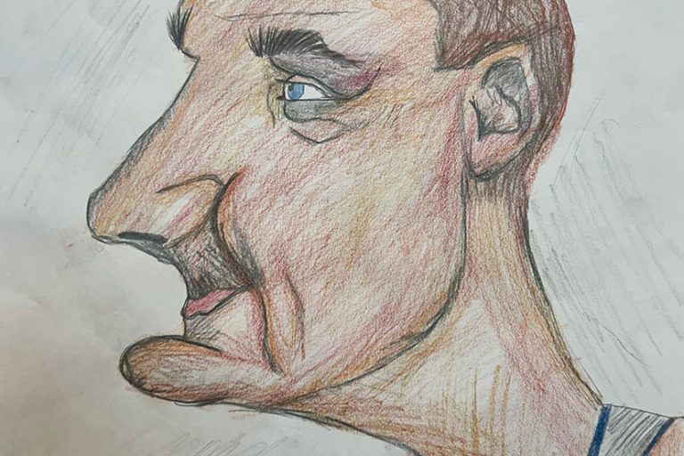 Карикатура 128: Никола Јокић Аутор: Теодора Митровић, 8/1 ОШ ,,Вук Караџић ", Пожаревац Ментор: Горан Стевић