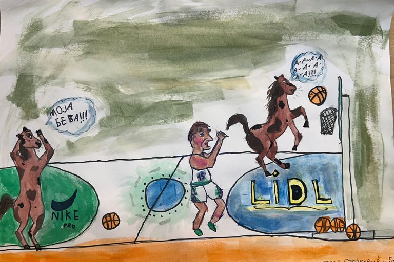 Карикатура 131: Никола Јокић Аутор: Јана Стојковић, 5/1 ОШ ,,Вук Караџић ", Пожаревац Ментор: Горан Стевић