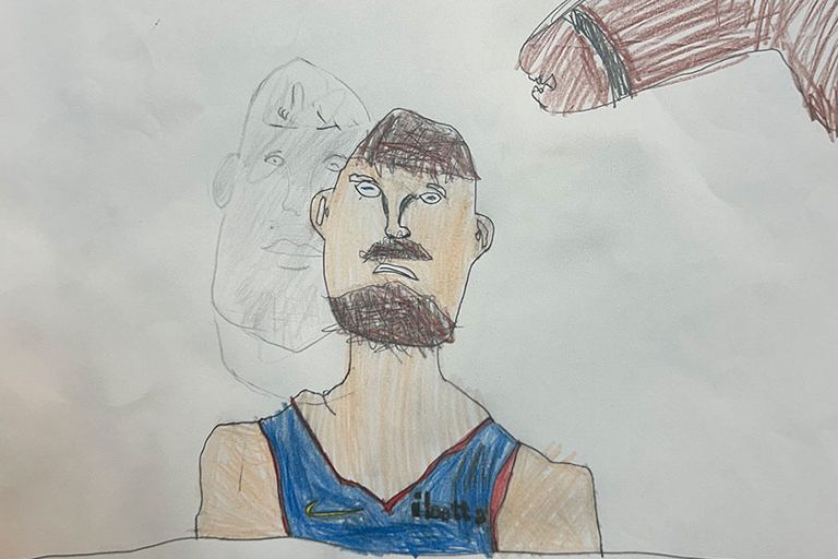 Карикатура 132: Никола Јокић Аутор: Радован Костић, 5/1 ОШ ,,Вук Караџић ", Пожаревац Ментор: Горан Стевић