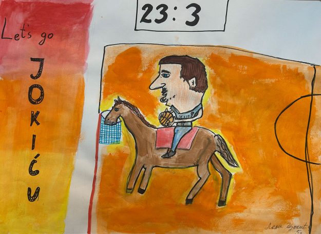 Карикатура 133: Никола Јокић Аутор: Лена Цокић, 5/1 ОШ ,,Вук Караџић ", Пожаревац Ментор: Горан Стевић