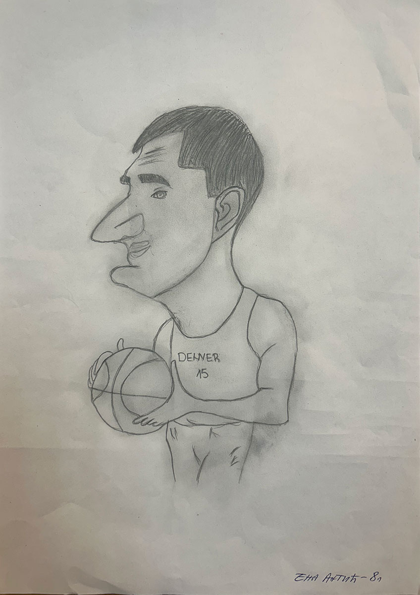 Карикатура 139: Никола Јокић Аутор: Ена Антић, 8/1 ОШ ,,Вук Караџић ", Пожаревац Ментор: Горан Стевић