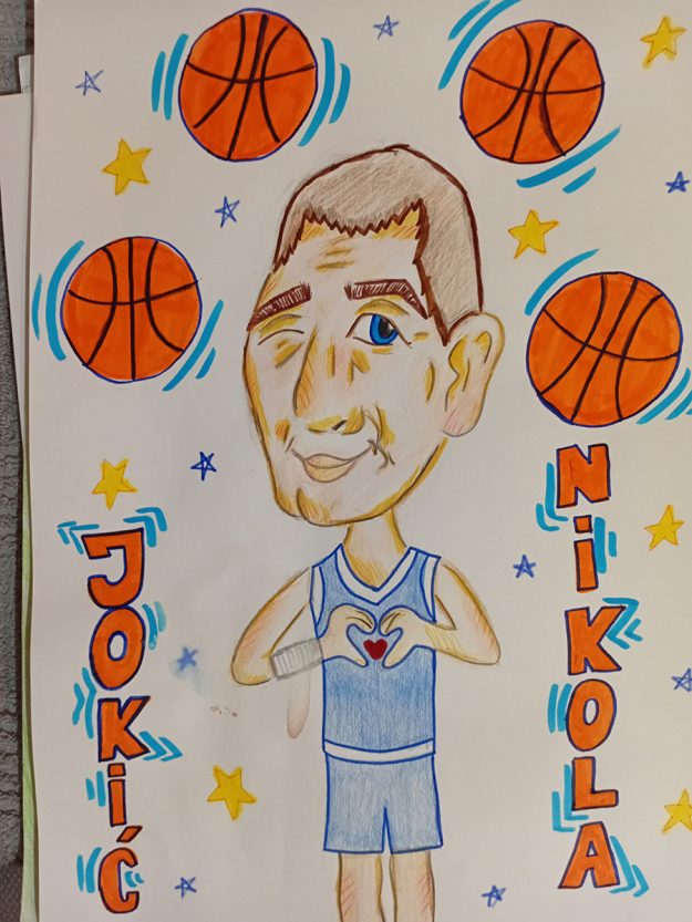 Карикатура 141: Никола Јокић Аутор: Николина Миленковић, 8/1 ОШ,, Моша Пијаде " М.Црниће Ментор: Горан Стевић