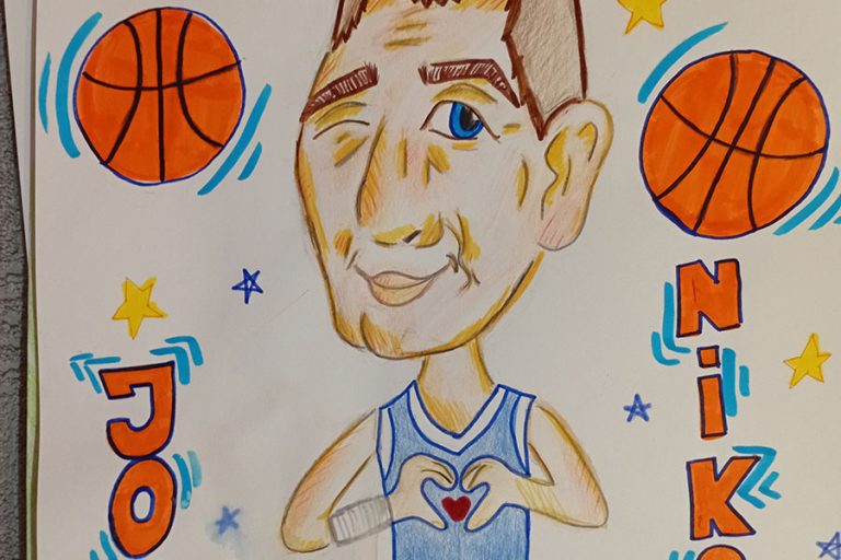 Карикатура 141: Никола Јокић Аутор: Николина Миленковић, 8/1 ОШ,, Моша Пијаде " М.Црниће Ментор: Горан Стевић