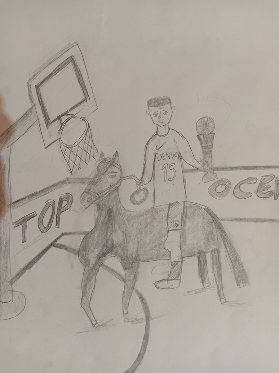 Карикатура 142: Никола Јокић Аутор: Николина Недељковић 7/1 ОШ,, Моша Пијаде " М.Црниће Ментор: Горан Стевић