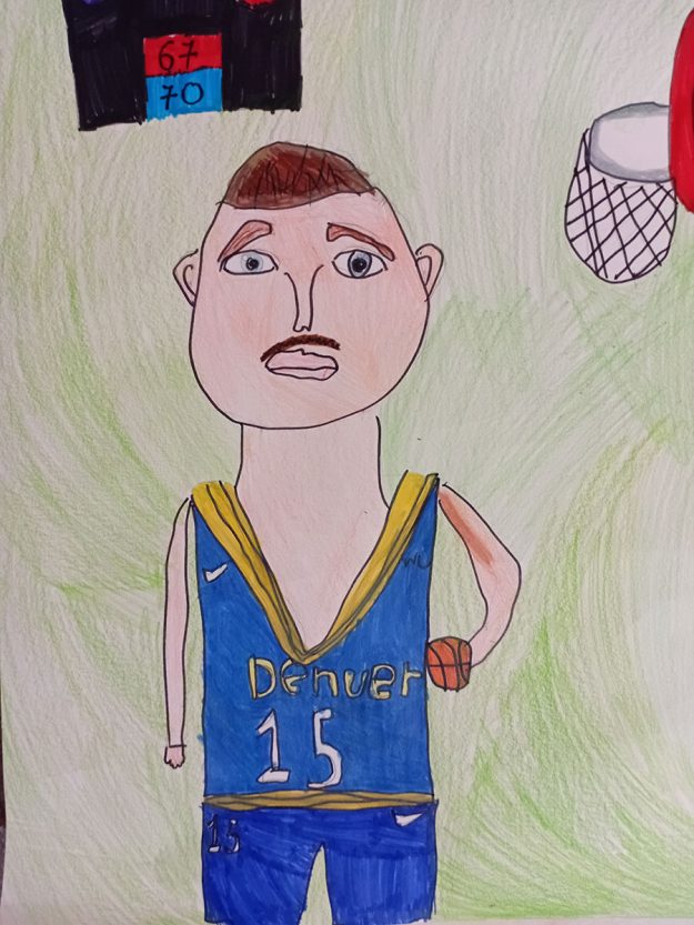 Карикатура 143: Никола Јокић Аутор: Николија Радивојевић 5/1 ОШ,, Моша Пијаде " М.Црниће Ментор: Горан Стевић