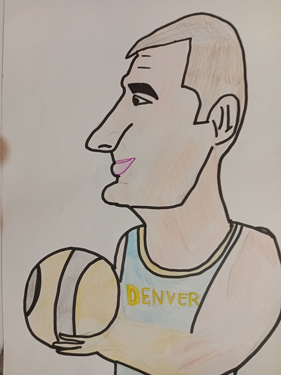 Карикатура 144: Никола Јокић Аутор: Наталија Давидовић 8/1 ОШ,, Моша Пијаде " М.Црниће Ментор: Горан Стевић