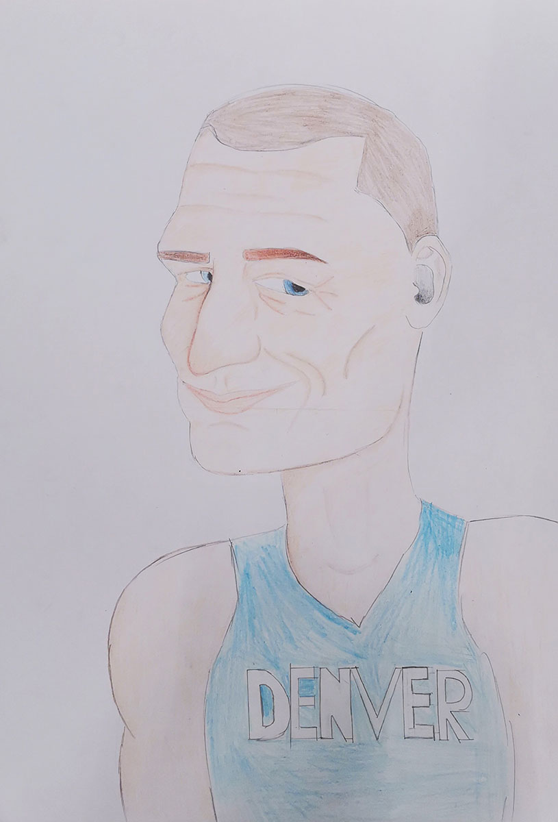 Карикатура 149: Никола Јокић Аутор: Сара Мотић 7/5 ОШ „Јован Цвијић“ Костолац Ментор: Милена Сузић