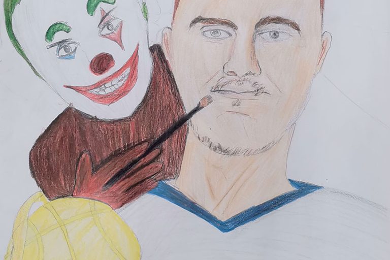 Карикатура 150: Никола Јокић Аутор: Давид Брас 7/5 ОШ „Јован Цвијић“ Костолац Ментор: Милена Сузић