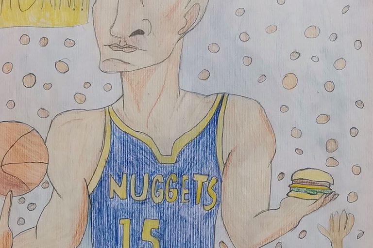 Карикатура 161: Никола Јокић Аутор: Миљана Маријановић 5/3 ОШ „Јован Цвијић“ Костолац Ментор: Милена Сузић