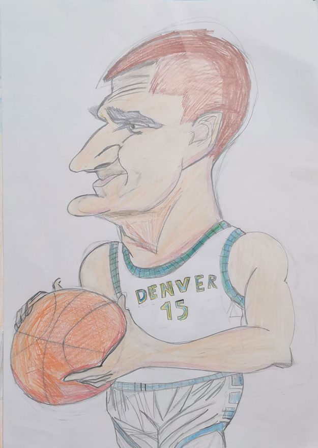 Карикатура 163: Никола Јокић Аутор: Новак Грковић 8/3 ОШ „Јован Цвијић“ Костолац Ментор: Милена Сузић