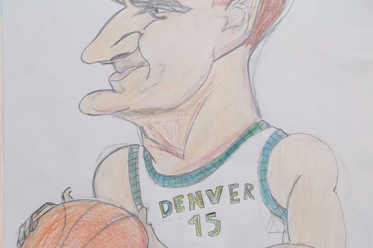 Карикатура 163: Никола Јокић Аутор: Новак Грковић 8/3 ОШ „Јован Цвијић“ Костолац Ментор: Милена Сузић