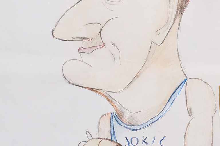 Карикатура 165: Никола Јокић Аутор: Анђела Јовановић 7/1 ОШ „Јован Цвијић“ Костолац Ментор: Милена Сузић