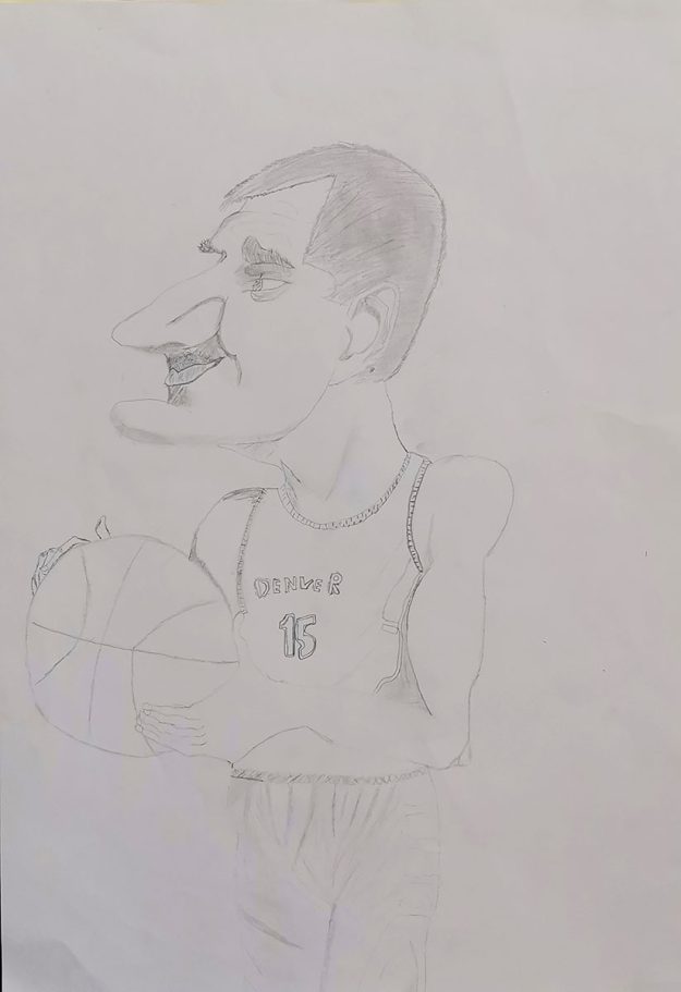 Карикатура 167: Никола Јокић Аутор: Огњен Брадић 6/1 ОШ „Јован Цвијић“ Костолац Ментор: Емилија Клајић