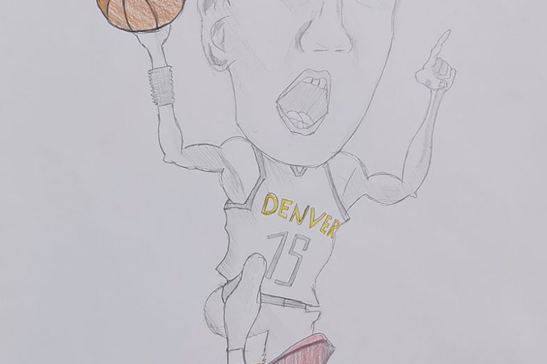 Карикатура 168: Никола Јокић Аутор: Сања Гргић 8/2 ОШ „Јован Цвијић“ Костолац Ментор: Емилија Клајић