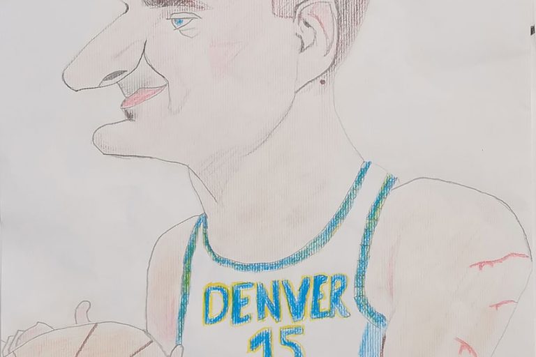 Карикатура 170: Никола Јокић Аутор: Александар Стојановић 6/1 ОШ „Јован Цвијић“ Костолац Ментор: Емилија Клајић