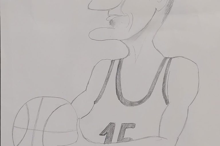 Карикатура 171: Никола Јокић Аутор: Лана Миливојевић 8/4 ОШ „Јован Цвијић“ Костолац Ментор: Емилија Клајић