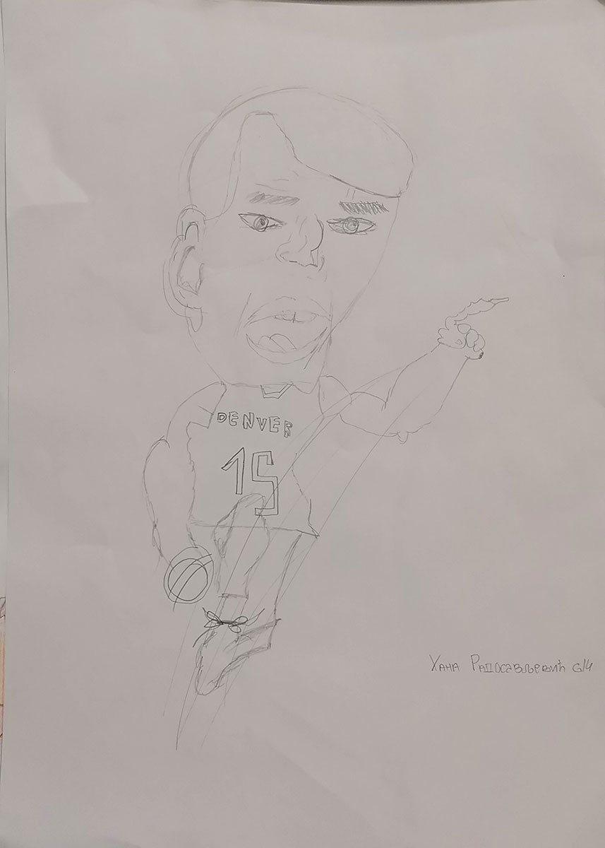 Карикатура 172: Никола Јокић Аутор: Хана Радисављевић 6/4 ОШ „Јован Цвијић“ Костолац Ментор: Емилија Клајић