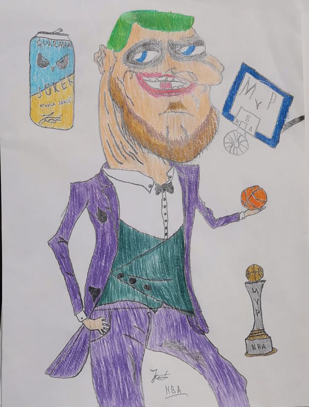 Карикатура 173: Никола Јокић Аутор: Лазар Илић 6/4 ОШ „Јован Цвијић“ Костолац Ментор: Емилија Клајић