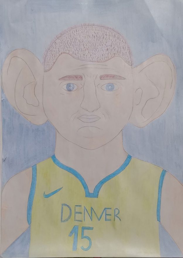 Карикатура 174: Никола Јокић Аутор: Лана Филић 6/6 ОШ „Јован Цвијић“ Костолац Ментор: Емилија Клајић