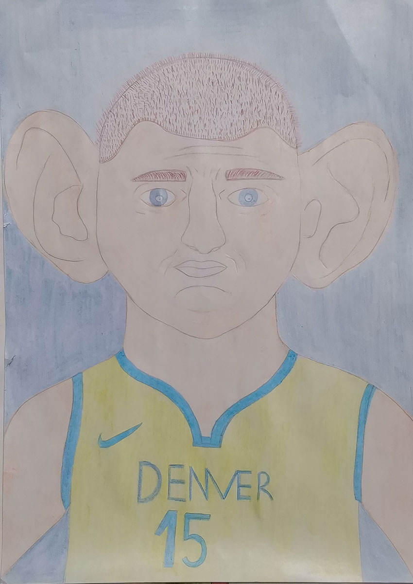 Карикатура 174: Никола Јокић Аутор: Лана Филић 6/6 ОШ „Јован Цвијић“ Костолац Ментор: Емилија Клајић