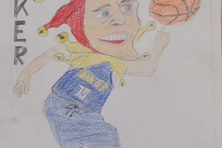 Карикатура 176: Никола Јокић Аутор: Јован Перић 8/5 ОШ „Јован Цвијић“ Костолац Ментор: Емилија Клајић