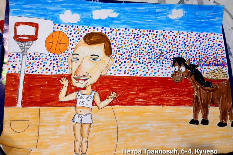 Карикатура 181: Никола Јокић Аутор: Петар Траиловић, 6/4 ОШ „Угрин Бранковић“, Буковска, Кучево Ментор: Саша Драгојевић