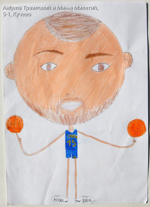 Карикатура 187: Никола Јокић Аутор: Анђела Траиловић и Миња Милетић, 5/1 ОШ „Угрин Бранковић“ Кучево Ментор: Саша Драгојевић