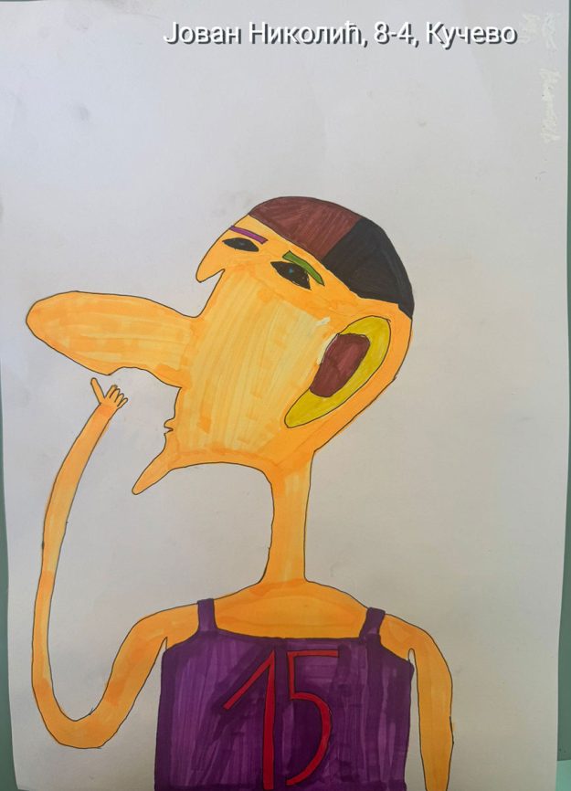 Карикатура 195: Никола Јокић Аутор: Јован Николић, 8/4 ОШ „Угрин Бранковић“ Буковска, Кучево Ментор: Саша Драгојевић