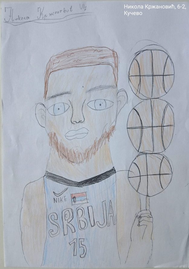 Карикатура 207: Никола Јокић Аутор: Никола Кржановић, 6/2 ОШ „Угрин Бранковић“,Кучево Ментор: Саша Драгојевић